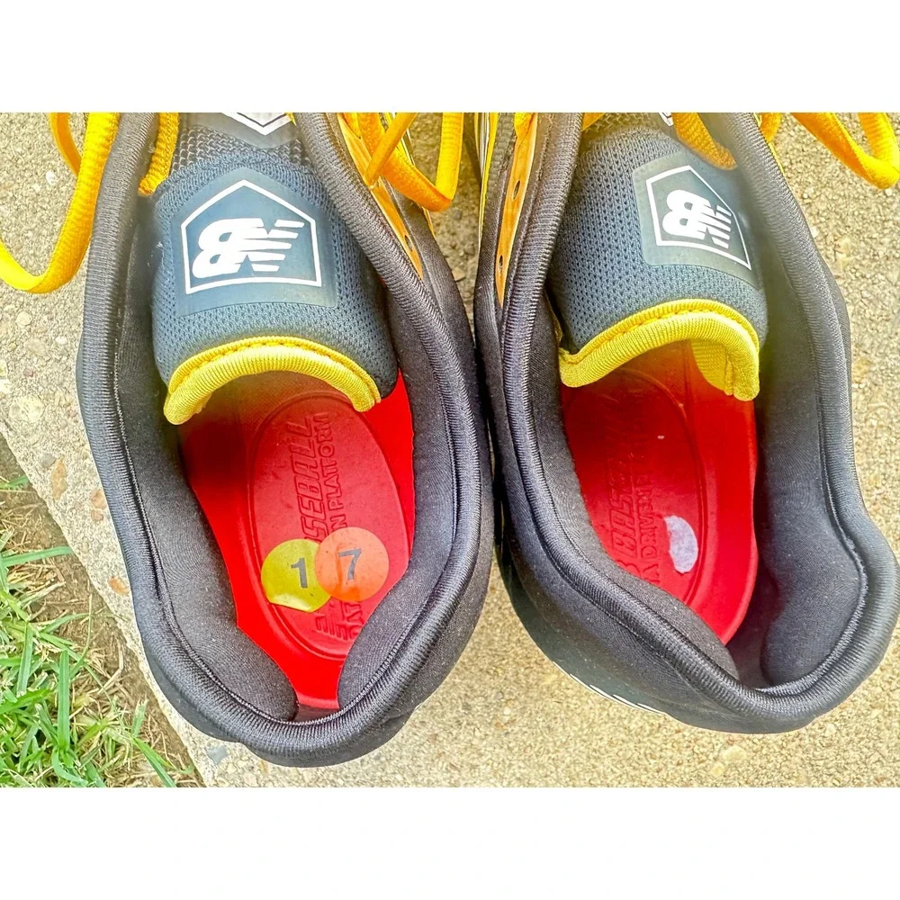 New Balance L3000BY4 Mens Baseball Cleats Black Yellow Size 17 2E‎